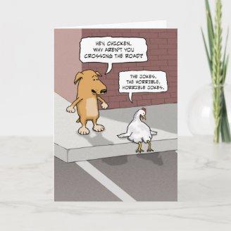 Funny Birthday Images on Funny Birthday Card  Dog And Chicken Card